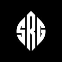 SRG circle letter logo design with circle and ellipse shape. SRG ellipse letters with typographic style. The three initials form a circle logo. SRG Circle Emblem Abstract Monogram Letter Mark Vector. vector