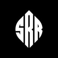 SRR circle letter logo design with circle and ellipse shape. SRR ellipse letters with typographic style. The three initials form a circle logo. SRR Circle Emblem Abstract Monogram Letter Mark Vector. vector