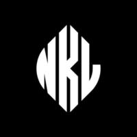 Diseño de logotipo de letra de círculo nkl con forma de círculo y elipse. letras elipses nkl con estilo tipográfico. las tres iniciales forman un logo circular. vector de marca de letra de monograma abstracto del emblema del círculo nkl.