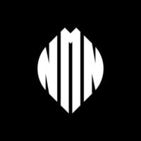 NMN circle letter logo design with circle and ellipse shape. NMN ellipse letters with typographic style. The three initials form a circle logo. NMN Circle Emblem Abstract Monogram Letter Mark Vector. vector