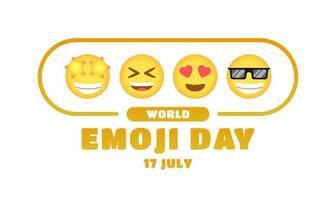 world emoji day design on july 17th on isolated background. vector