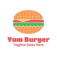 burger restaurant logo template with isolated background vector