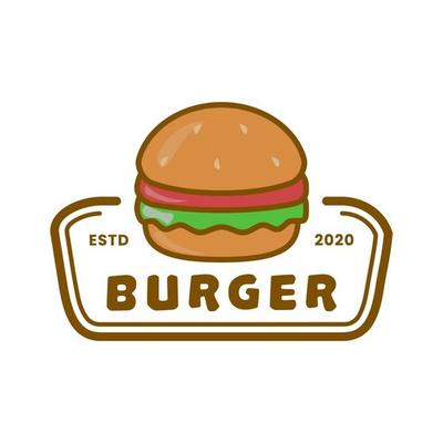 burger restaurant logo template with isolated background