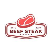 fresh steak logo template with isolated background vector