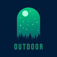 outdoor adventurer logo template on isolated background vector