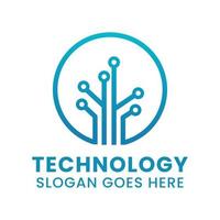 technology tree logo template on isolated background vector