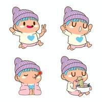 cute little boy cartoon vector illustration