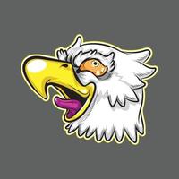 ilustración de vector de águila, pegatina divertida cabeza de águila
