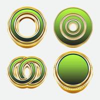 golden diamond circle border frame vector illustration