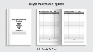 Libro de registro de mantenimiento de bicicletas. cuaderno de bicicleta vector