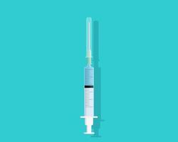 Close up of 3d syringe with vaccine isolated on white background. Medicine injection drug. Medication drug needle. health care equipment vector illustration.