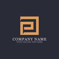 square Initial PD letter logo design, simple and elegant P and D combination vector illustration image