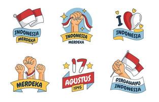 Indonesia Independence Sticker vector