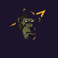 logotipo de la mascota del gorila de la cara vector
