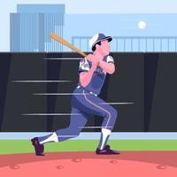 Baseball Player Hit The Ball Concept vector