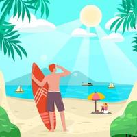 Surfer on Summer Activity vector