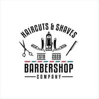 Vector of Barbershop vintage Logo template on isolated white background