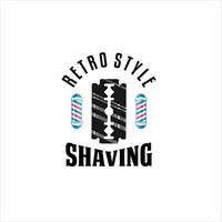 vector de plantilla de logotipo vintage de barbería sobre fondo blanco aislado