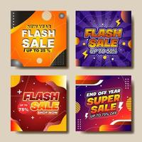 venta flash colección de publicaciones en redes sociales vector