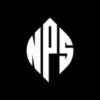 NPS circle letter logo design with circle and ellipse shape. NPS ellipse letters with typographic style. The three initials form a circle logo. NPS Circle Emblem Abstract Monogram Letter Mark Vector. vector