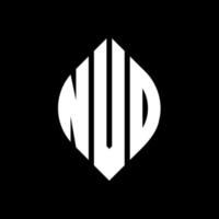 diseño de logotipo de letra de círculo nvd con forma de círculo y elipse. letras de elipse nvd con estilo tipográfico. las tres iniciales forman un logo circular. Vector de marca de letra de monograma abstracto del emblema del círculo nvd.