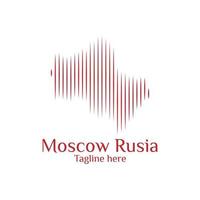 moderno moscú rusia onda logotipo plantilla diseños vector ilustración simple