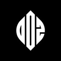 ODZ circle letter logo design with circle and ellipse shape. ODZ ellipse letters with typographic style. The three initials form a circle logo. ODZ Circle Emblem Abstract Monogram Letter Mark Vector. vector