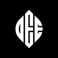 OEE circle letter logo design with circle and ellipse shape. OEE ellipse letters with typographic style. The three initials form a circle logo. OEE Circle Emblem Abstract Monogram Letter Mark Vector. vector