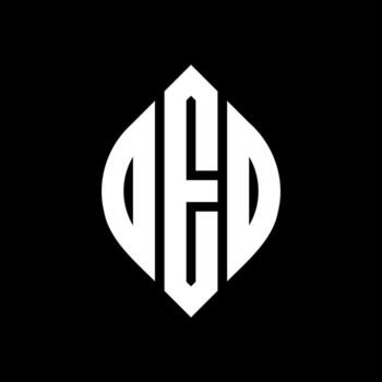 diseño de logotipo de letra de círculo oeo con forma de círculo y elipse. oeo elipse letras con estilo tipográfico. las tres iniciales forman un logo circular. vector de marca de letra de monograma abstracto del emblema del círculo oeo.