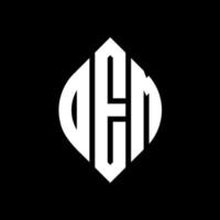 OEM circle letter logo design with circle and ellipse shape. OEM ellipse letters with typographic style. The three initials form a circle logo. OEM Circle Emblem Abstract Monogram Letter Mark Vector. vector