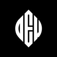 OEW circle letter logo design with circle and ellipse shape. OEW ellipse letters with typographic style. The three initials form a circle logo. OEW Circle Emblem Abstract Monogram Letter Mark Vector. vector
