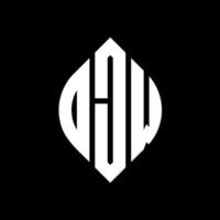 OJW circle letter logo design with circle and ellipse shape. OJW ellipse letters with typographic style. The three initials form a circle logo. OJW Circle Emblem Abstract Monogram Letter Mark Vector. vector