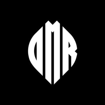 OMR circle letter logo design with circle and ellipse shape. OMR ellipse letters with typographic style. The three initials form a circle logo. OMR Circle Emblem Abstract Monogram Letter Mark Vector. vector