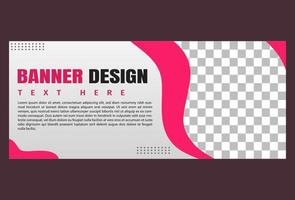 diseño de plantilla de banner horizontal en rosa y blanco para negocios, empresa y promoción. vector