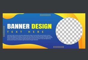 diseño de plantilla de banner horizontal en color azul para negocios, empresa y promoción. vector