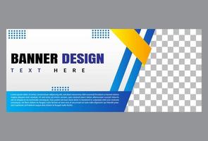 diseño de plantilla de banner horizontal en color azul para negocios, empresa y promoción. vector