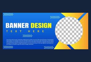 horizontal banner template design in blue color for business, company and promotion. vector