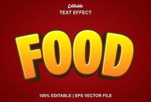 food text effect with orange color editable. vector