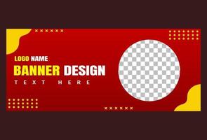 diseño de plantilla de banner horizontal en color rojo para negocios, empresa y promoción.