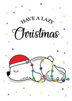 Have a lazy christmas with cute polar bear vector