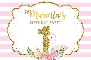 Swan First Birthday Party Banner