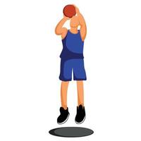 Flat Design of Basketball Player Shooting the Ball vector