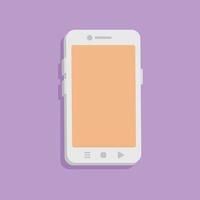 3d white smartphone with blank screen in minimal cartoon style vector