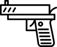 icono de línea de vector de pistola