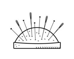 Needler, a set of needles for sewing and needlework, vector doodle illustration.