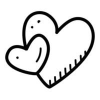 Heart vector doodle illustration. Drawing of a heart is a symbol of love, Valentine's Day.