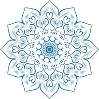 mandala ornamento contorno garabato ilustración dibujada a mano. estilo de tatuaje de henna vectorial, puede usarse para textiles, libros de colores, impresión de estuches telefónicos, tarjetas de felicitación vector