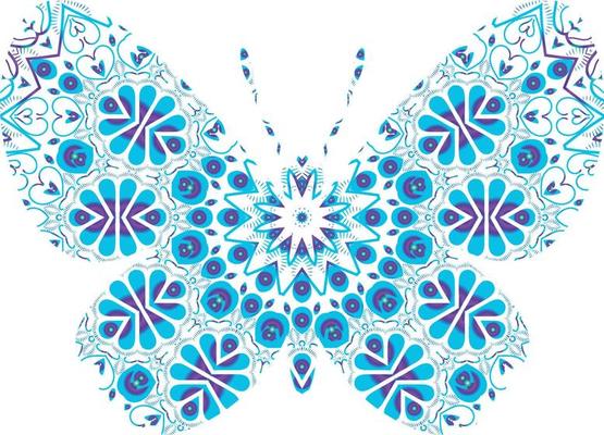 Butterfly Mandala ornament hand drawn vector can be use for textile phone case print greeting card etc