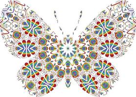 mariposa mandala ornamento vector dibujado a mano se puede utilizar para la impresión de la caja del teléfono textil tarjeta de felicitación, etc.