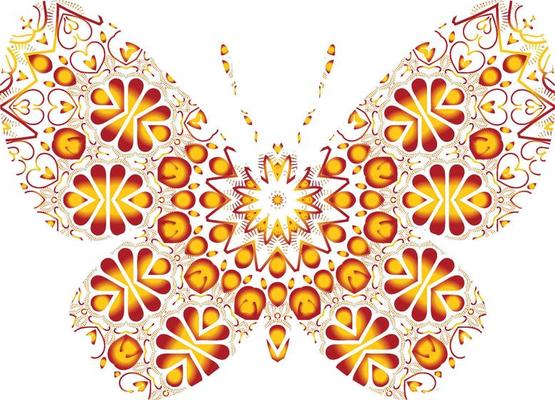 Butterfly Mandala ornament hand drawn vector can be use for textile phone case print greeting card etc
